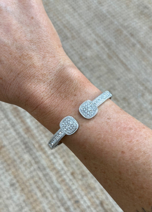 Cubic zirconia bangle bracelet-The Style Attic