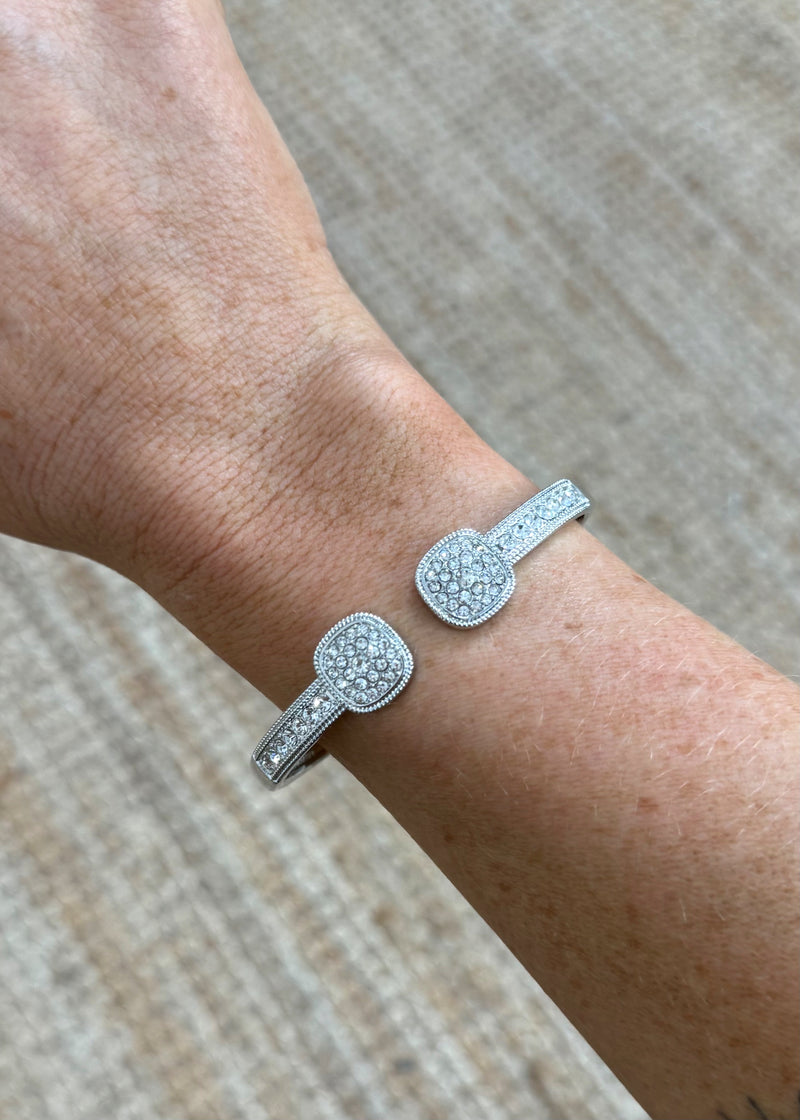 Cubic zirconia bangle bracelet-The Style Attic