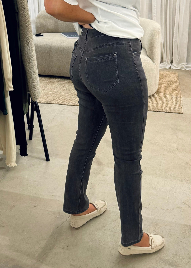 Curve straight leg jeans - Dark grey-The Style Attic
