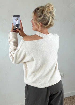 Cut out knit - Cream-The Style Attic