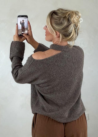 Cut out knit - Mocha-The Style Attic