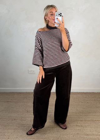 Cut out striped knit - one-The Style Attic