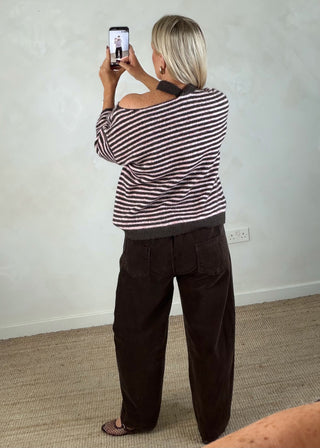 Cut out striped knit - one-The Style Attic