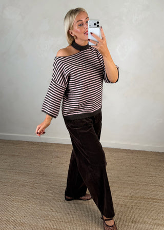 Cut out striped knit - one-The Style Attic