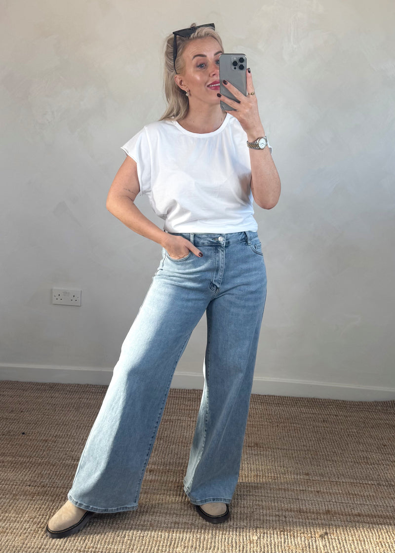 Daisy wide leg jeans - light blue denim (to a size 20)-The Style Attic