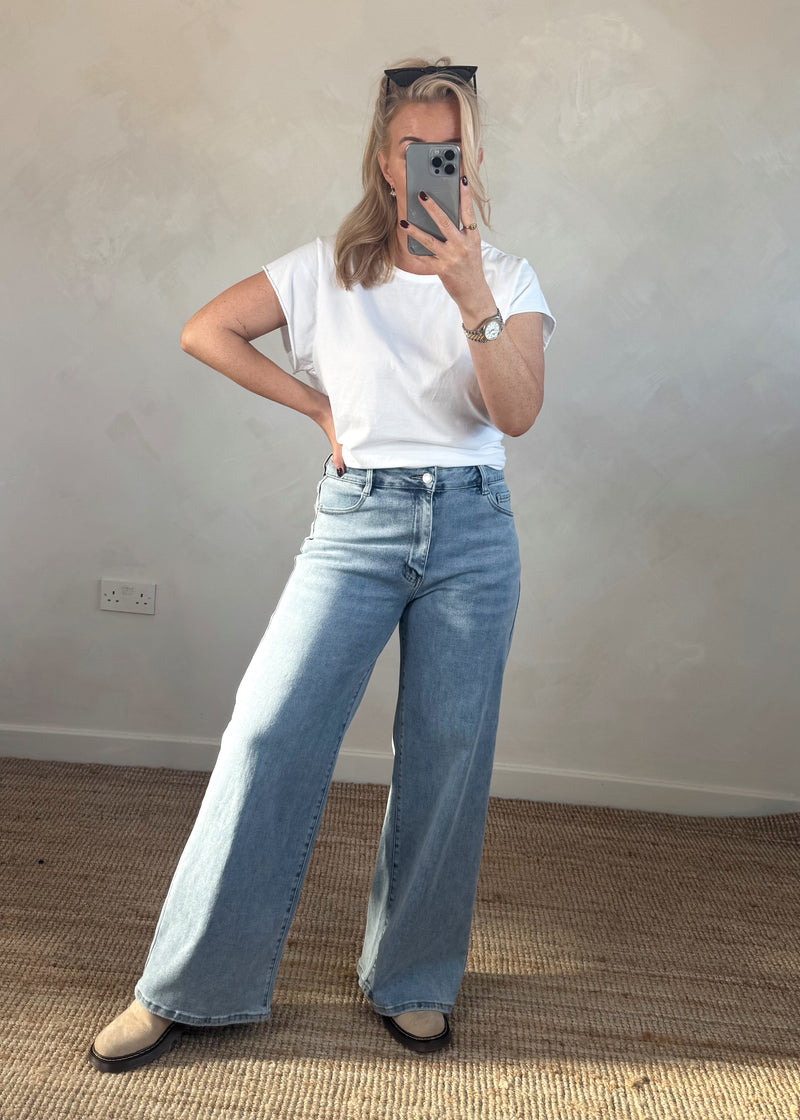 Daisy wide leg jeans - light blue denim (to a size 20)-The Style Attic