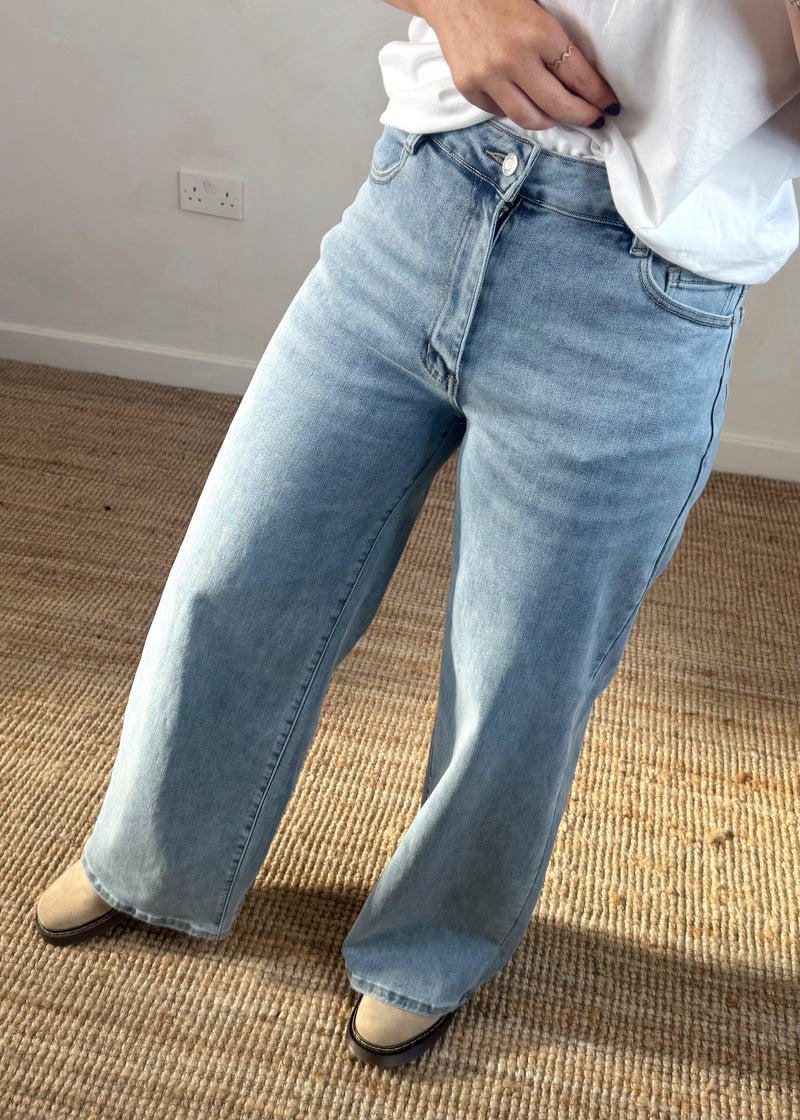 Daisy wide leg jeans - light blue denim (to a size 20)-The Style Attic