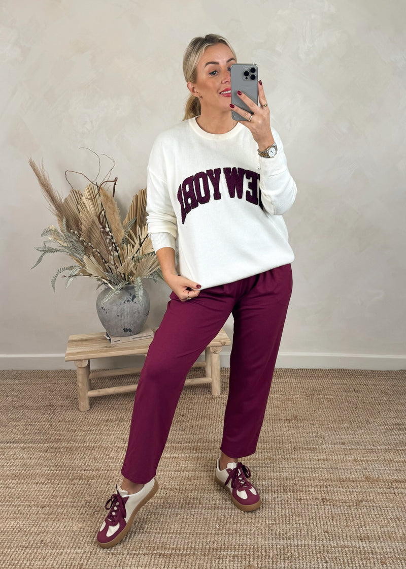 Dalby jogger - Merlot-The Style Attic