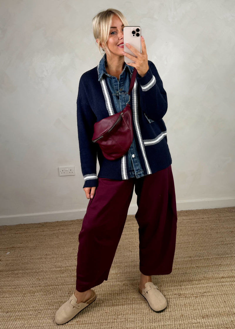 Dana denim jacket knit - navy-The Style Attic