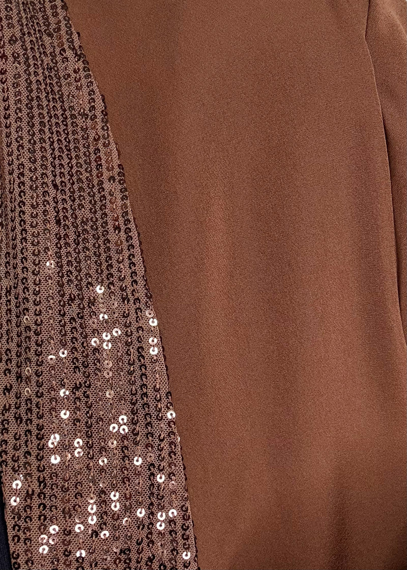 Danni oversized sequin blazer - chocolate-The Style Attic