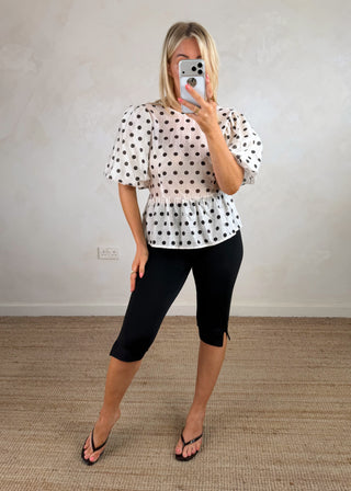 Darcey polka dot shirt - Cream-The Style Attic