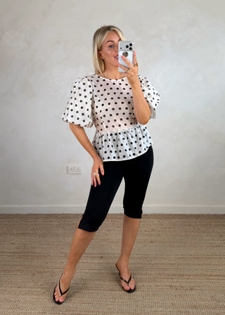 Darcey polka dot shirt - Cream-The Style Attic