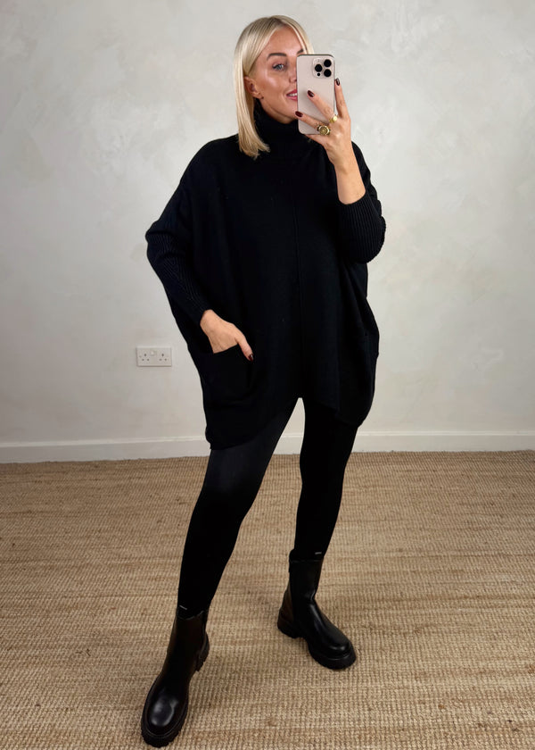 Darcy batwing knit - black-The Style Attic