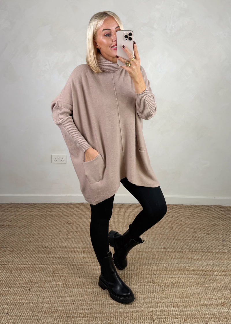 Darcy batwing knit - mocha-The Style Attic