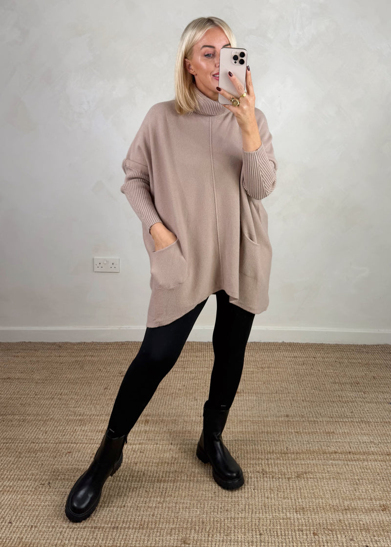 Darcy batwing knit - mocha-The Style Attic