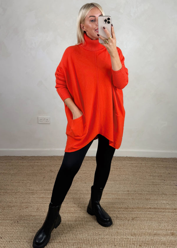 Darcy batwing knit - tomato-The Style Attic