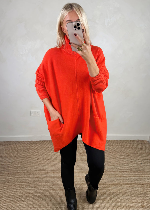 Darcy batwing knit - tomato-The Style Attic