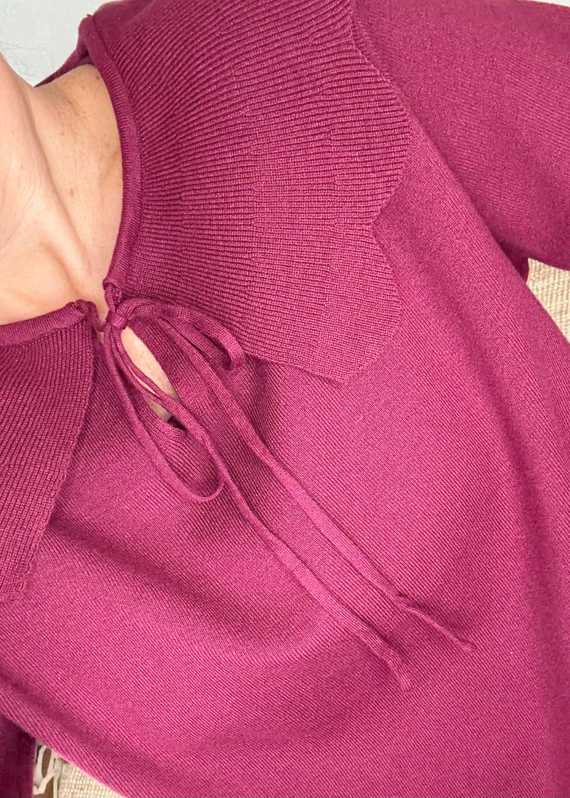 Darling collar knit - Merlot-The Style Attic