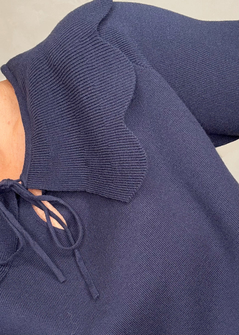 Darling collar knit - navy-The Style Attic