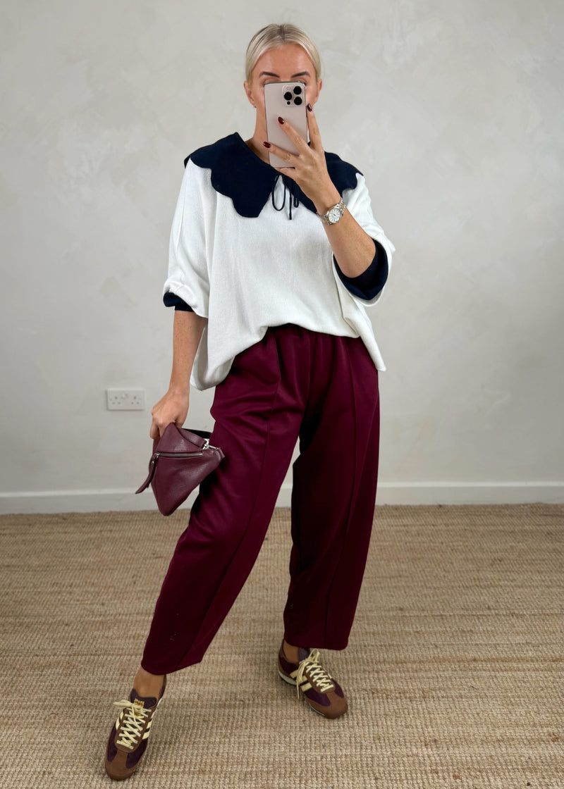 Darling collar knit - navy-The Style Attic