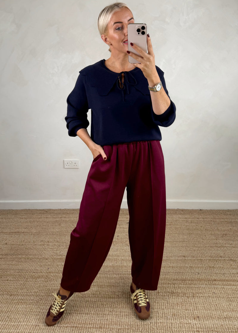 Darling collar knit - navy-The Style Attic