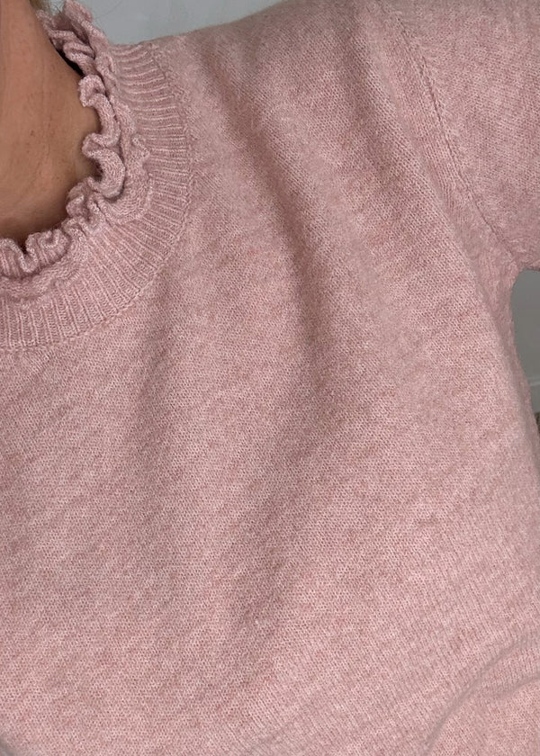 Davina frill knit - blush-The Style Attic