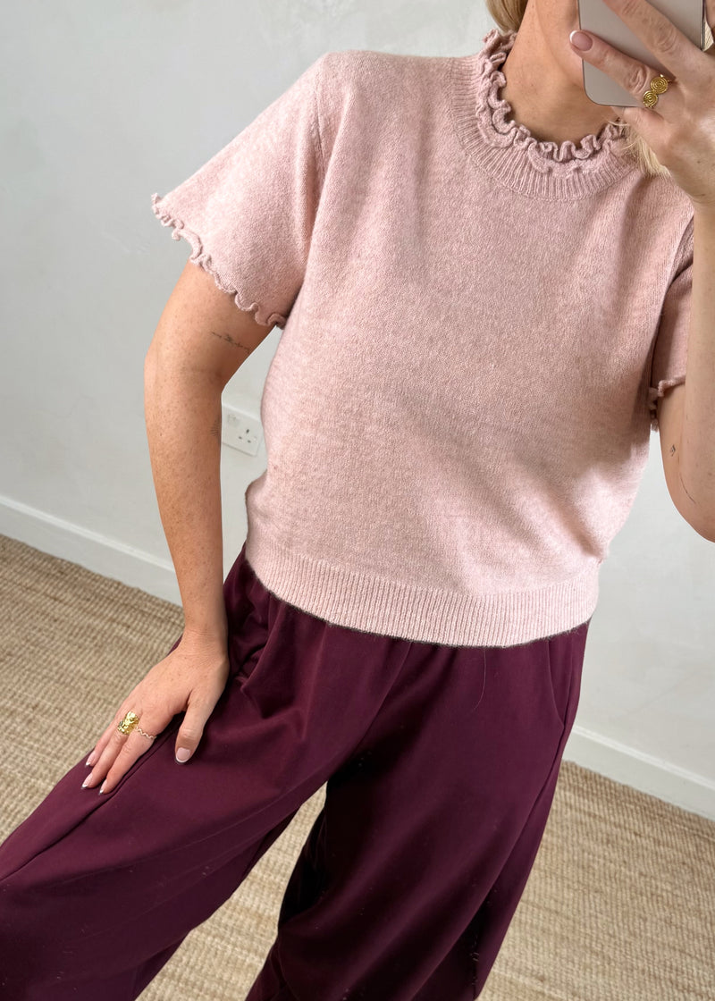 Davina frill knit - blush-The Style Attic