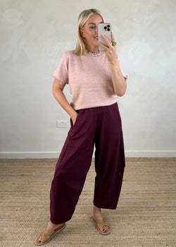 Davina frill knit - blush-The Style Attic