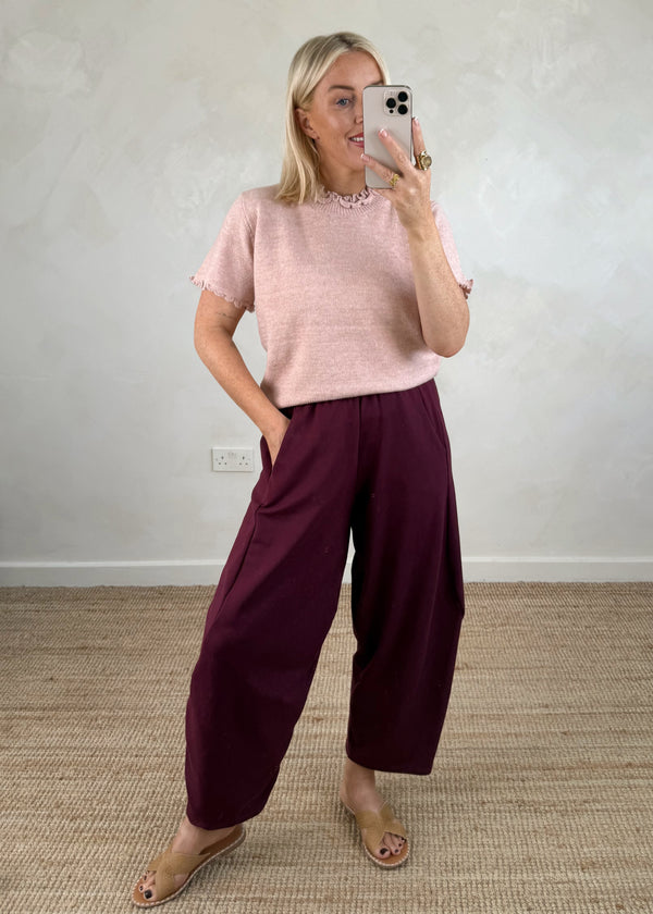 Davina frill knit - blush-The Style Attic