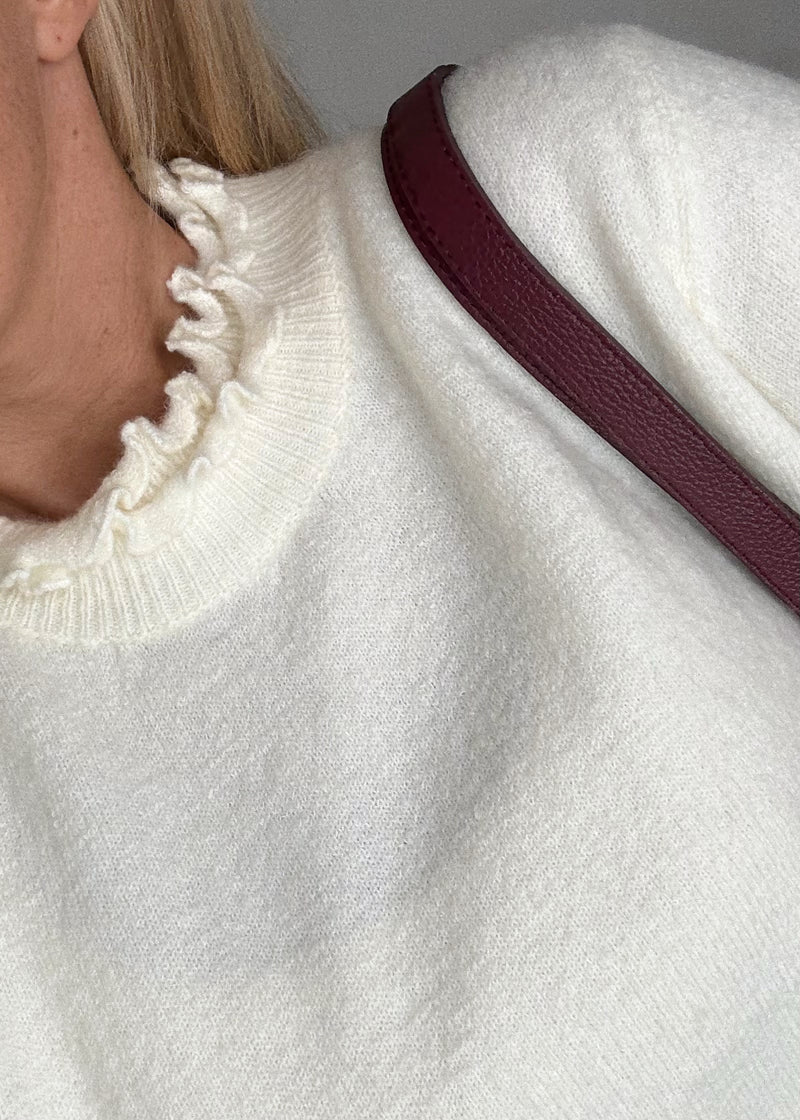 Davina frill knit - cream-The Style Attic