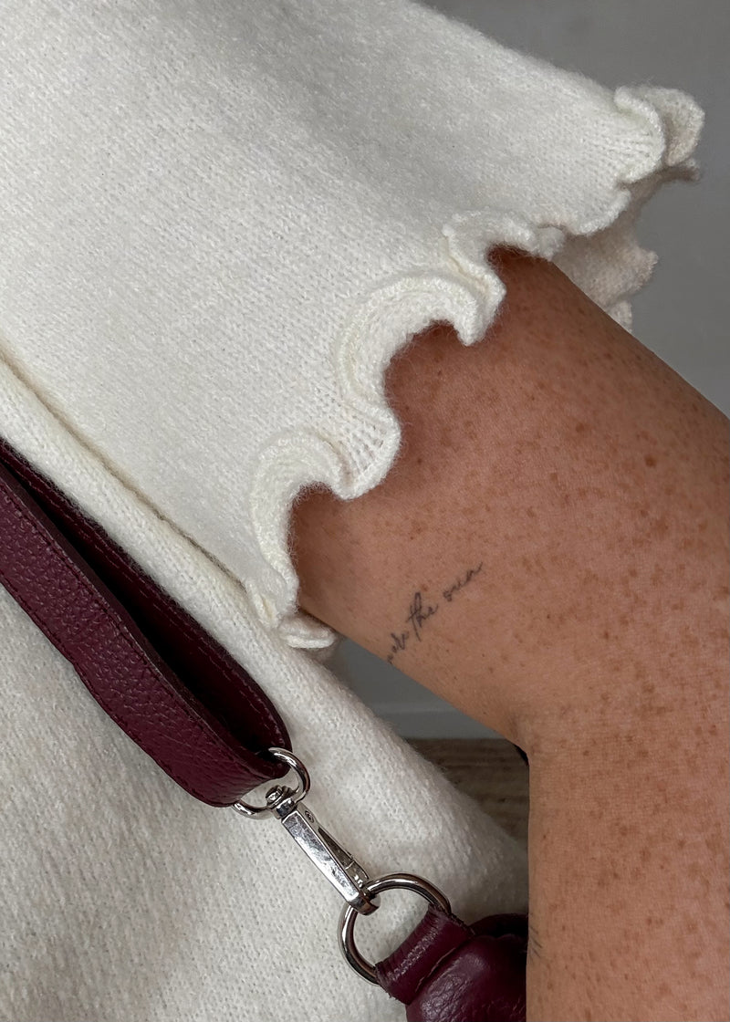 Davina frill knit - cream-The Style Attic