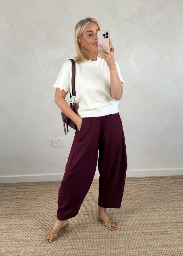 Davina frill knit - cream-The Style Attic