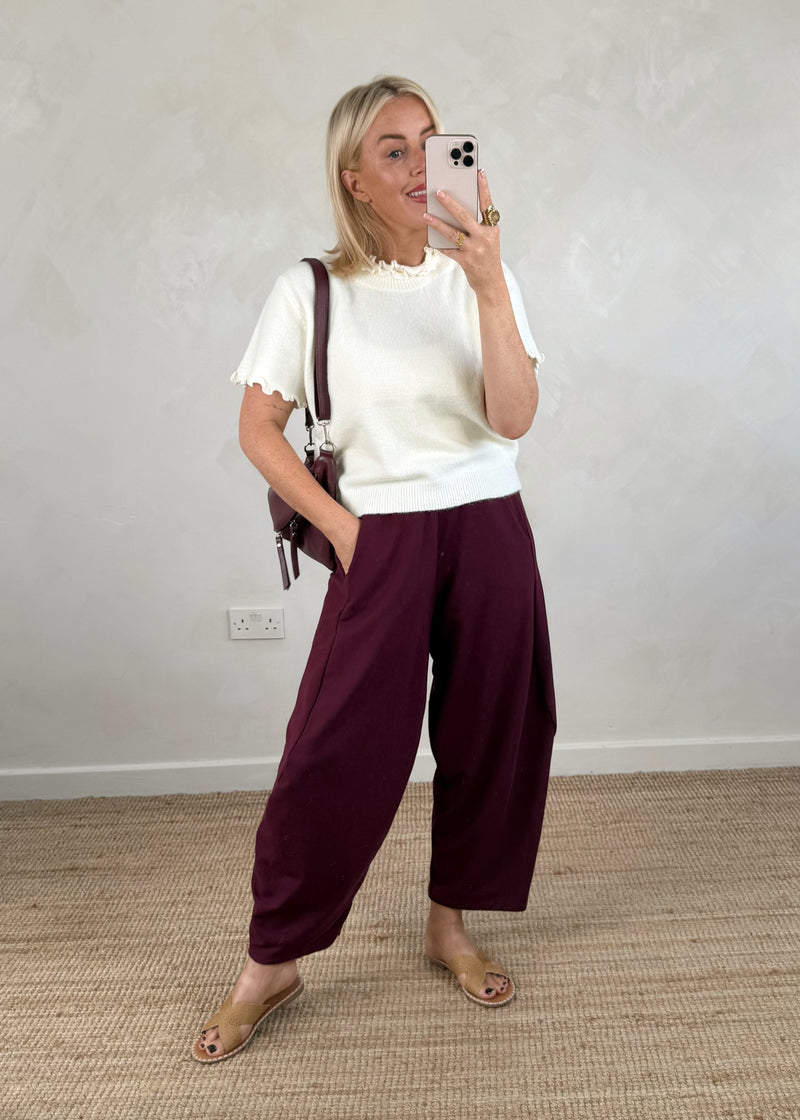 Davina frill knit - cream-The Style Attic
