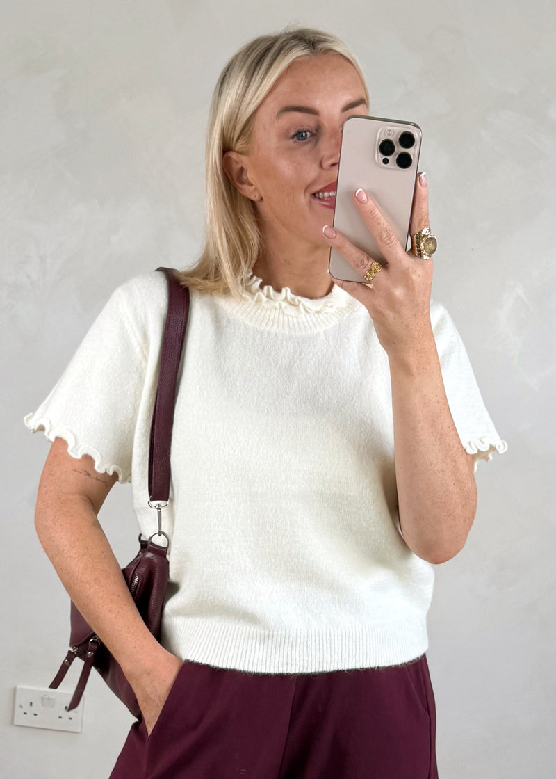 Davina frill knit - mink-The Style Attic