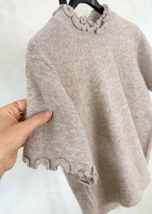 Davina frill knit - mink-The Style Attic