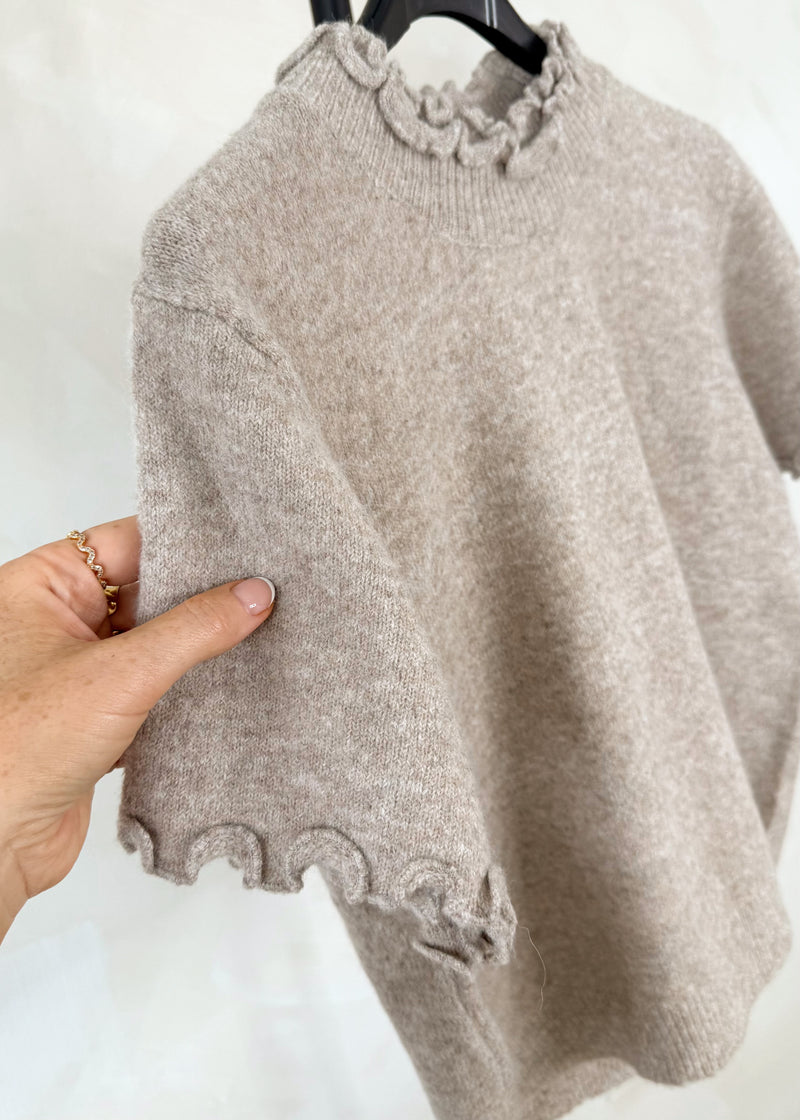 Davina frill knit - mink-The Style Attic