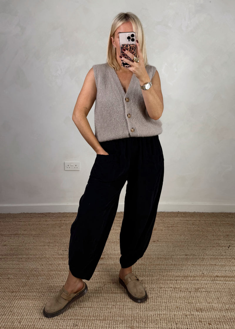 Debs knitted waistcoat - mocha-The Style Attic