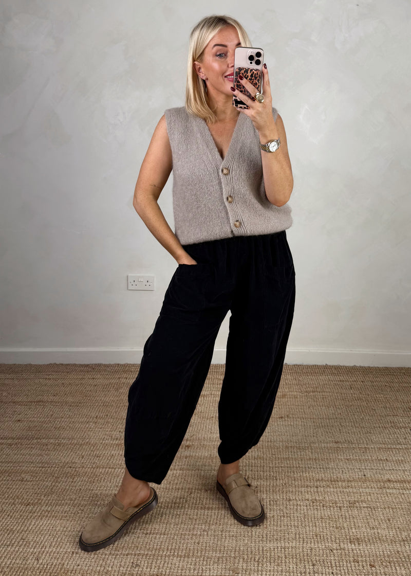 Debs knitted waistcoat - mocha-The Style Attic