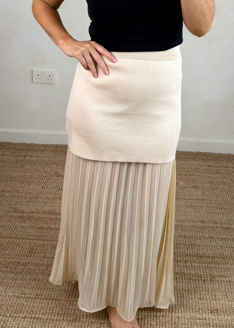 Delia pleated skirt co-ord - chocolate-The Style Attic