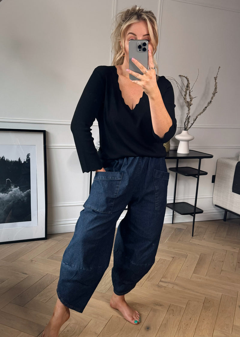 Denim Moda pants - dark blue – The Style Attic