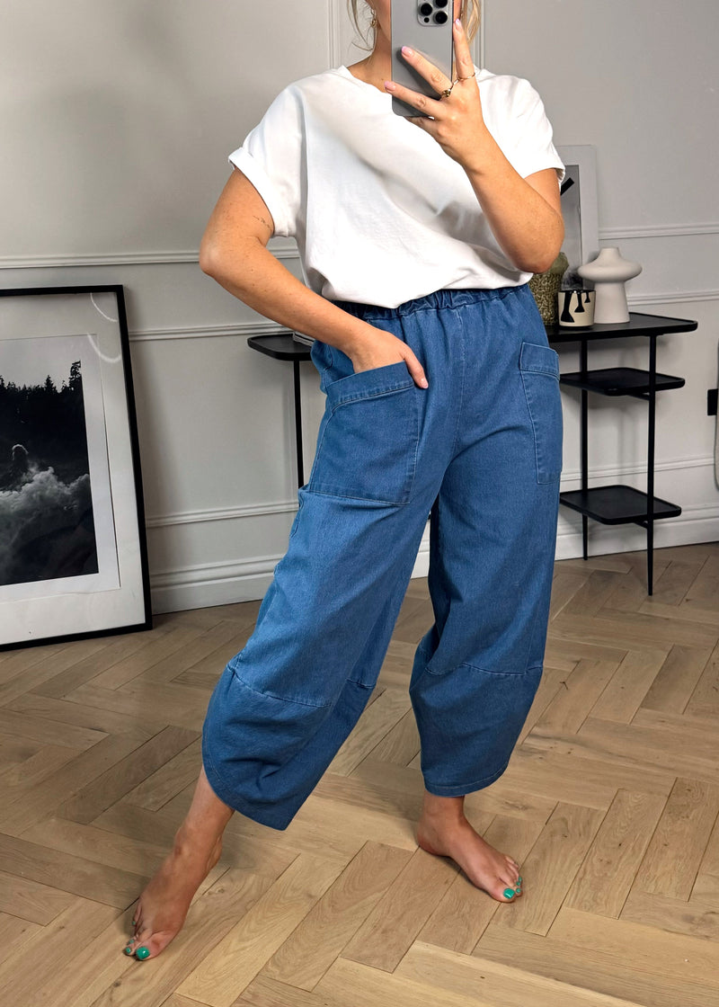 Denim Moda pants - mid blue-The Style Attic
