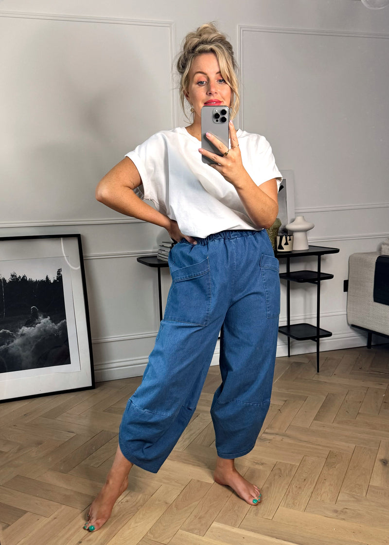 Denim Moda pants - mid blue-The Style Attic