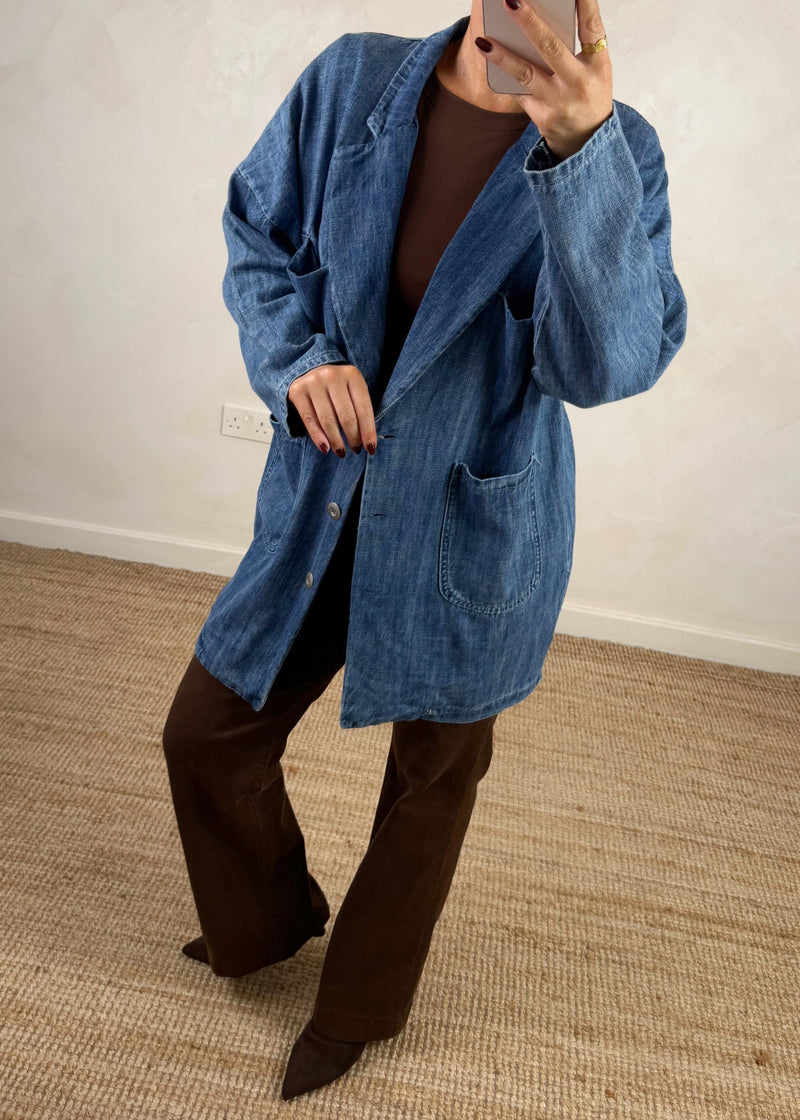 Denim blazer-The Style Attic