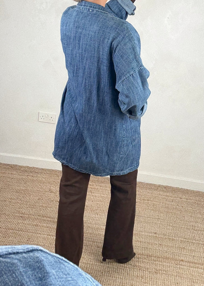 Denim blazer-The Style Attic