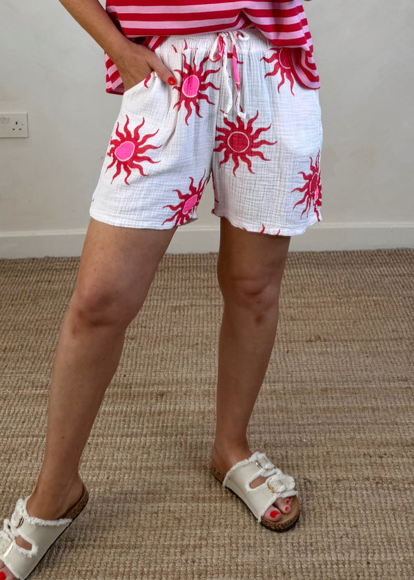 Destiny cheesecloth shorts - white-The Style Attic