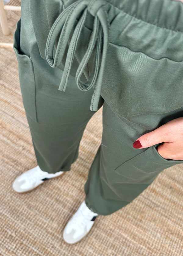 Devlin pocket jogger - khaki-The Style Attic