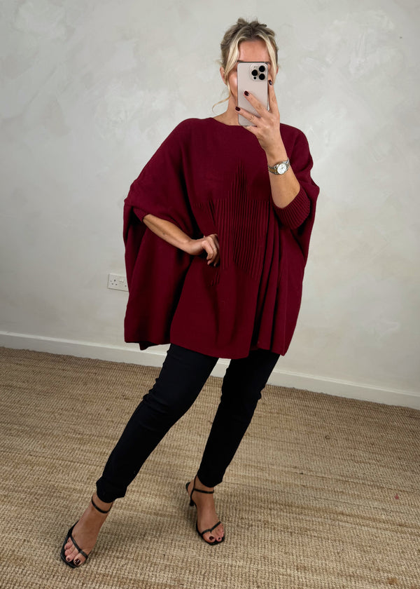 Diana ribbed star knit - merlot-The Style Attic