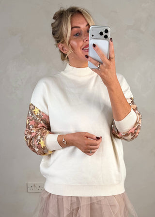 Diana sequin sleeve knit-The Style Attic