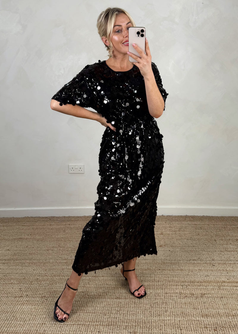 Disco Sequin dress - black-The Style Attic