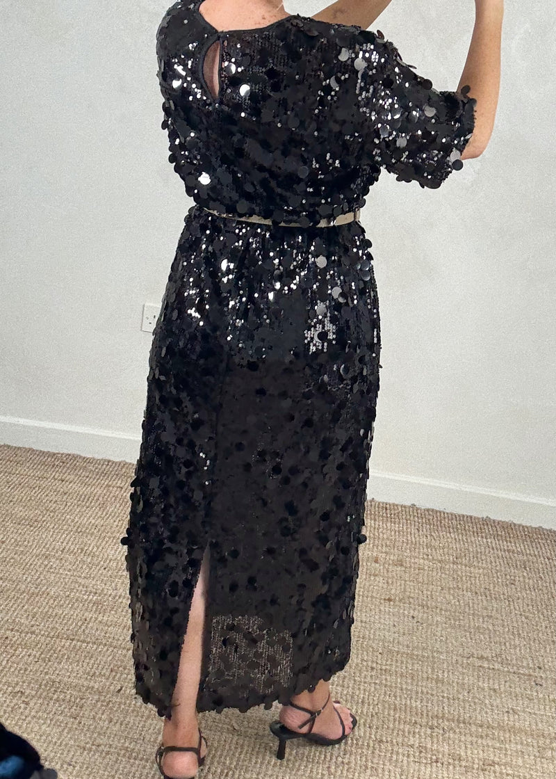 Disco Sequin dress - black-The Style Attic